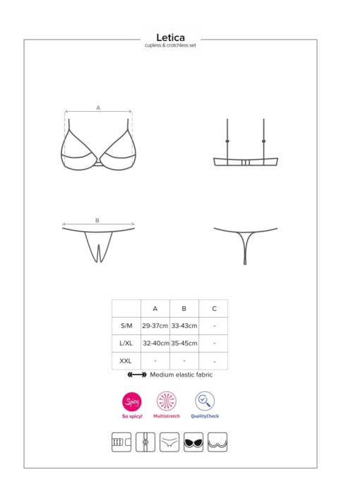 Wycięte stringi stanik sex komplet obsessive l/xl Wycięte stringi stanik sex komplet obsessive l/xl