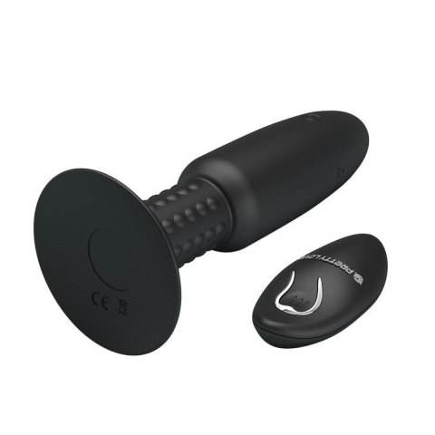 Korek analny z wibracjami rotacją przyssawka 14cm Korek analny z wibracjami rotacją przyssawka 14cm