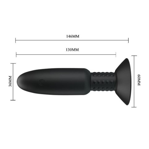 Korek analny z wibracjami rotacją przyssawka 14cm Korek analny z wibracjami rotacją przyssawka 14cm