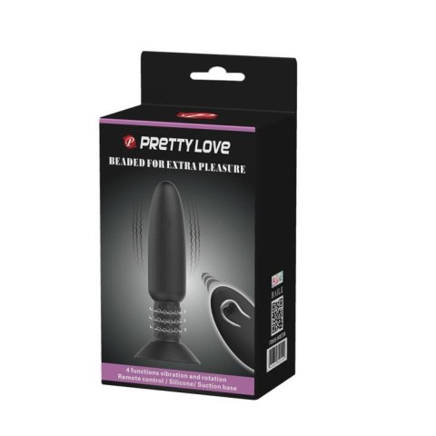 Korek analny z wibracjami rotacją przyssawka 14cm Korek analny z wibracjami rotacją przyssawka 14cm