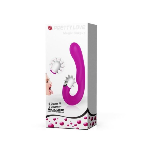 Wibrator z masażerem łechtaczki obroty 19cm 7tryb Wibrator z masażerem łechtaczki obroty 19cm 7tryb