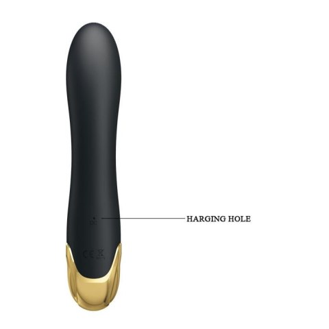 Złocony wibrator z masażerem łechtaczki usb 19cm Złocony wibrator z masażerem łechtaczki usb 19cm