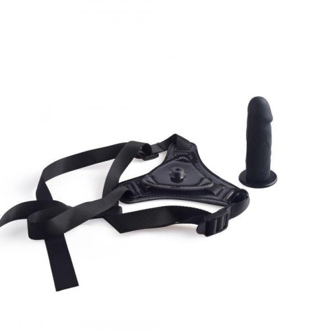 Czarne majtki strap-on z silikonowym dildo 10 cm Czarne majtki strap-on z silikonowym dildo 10 cm