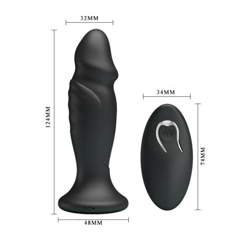 Mini penis korek analny wibrujący na pilota 12cm Mini penis korek analny wibrujący na pilota 12cm