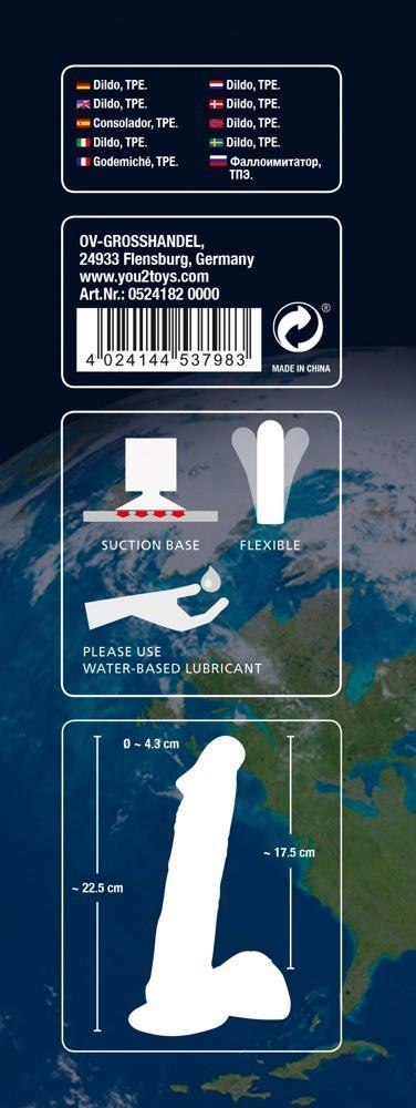 Duże giętkie realistyczne dildo przyssawka 22,5 cm Duże giętkie realistyczne dildo przyssawka 22,5 cm