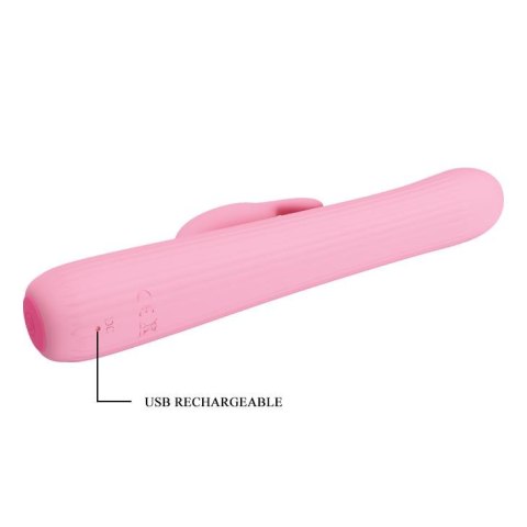 Królik wibrator z masażerem rotacyjny 18cm 4tryby Królik wibrator z masażerem rotacyjny 18cm 4tryby