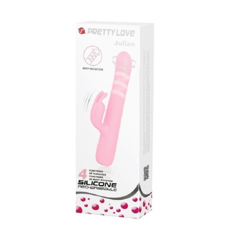Królik wibrator z masażerem rotacyjny 18cm 4tryby Królik wibrator z masażerem rotacyjny 18cm 4tryby