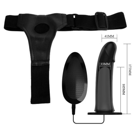 Penis na paskach strapon wibrujący z uprzężą 17 cm Penis na paskach strapon wibrujący z uprzężą 17 cm