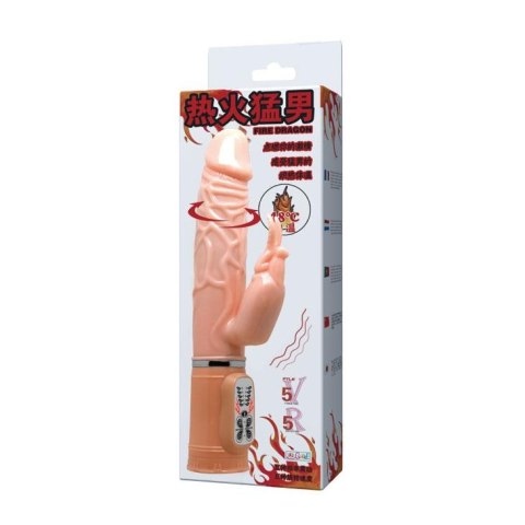 Podgrzewany wibrator z masażerem łechtaczki 26cm Podgrzewany wibrator z masażerem łechtaczki 26cm