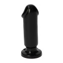 Małe czarne gumowe dildo gładkie z przyssawką 13cm