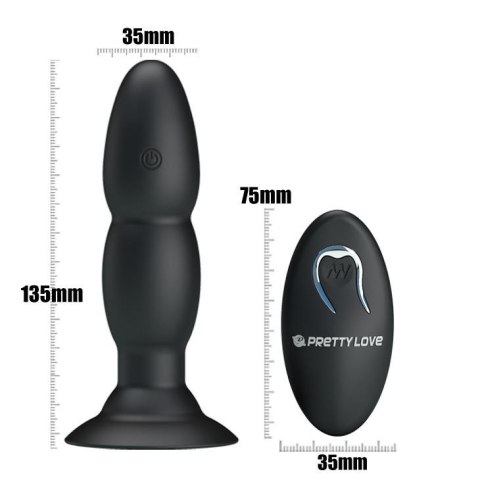 Wibrujący korek analny z przyssawką pilotem 14cm Wibrujący korek analny z przyssawką pilotem 14cm
