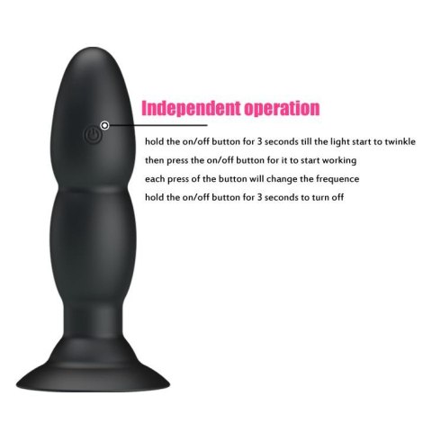 Wibrujący korek analny z przyssawką pilotem 14cm Wibrujący korek analny z przyssawką pilotem 14cm