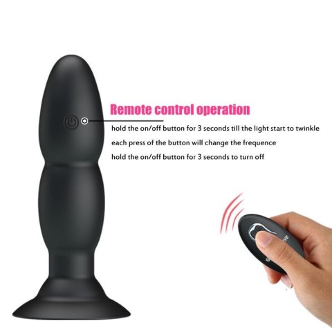 Wibrujący korek analny z przyssawką pilotem 14cm Wibrujący korek analny z przyssawką pilotem 14cm