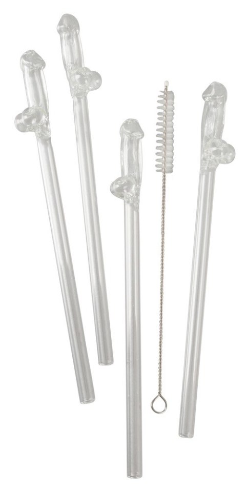 Glass Drinking Straw Willy x 4 Glass Drinking Straw Willy x 4