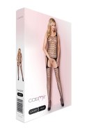 Bodystocking jak top z pończochami otwarty krok