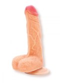 Naturalne dildo członek z jądrami przyssawka 17cm Naturalne dildo członek z jądrami przyssawka 17cm