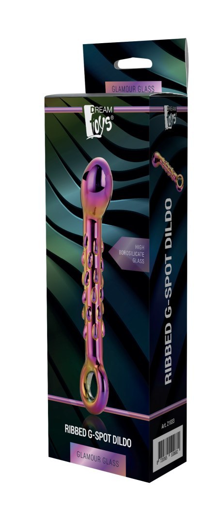 GLAMOUR GLASS RIBBED G-SPOT DILDO GLAMOUR GLASS RIBBED G-SPOT DILDO