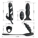 Zestaw erotyczny 4 cz plug ring nakładka na penisa Zestaw erotyczny 4 cz plug ring nakładka na penisa