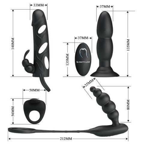 Zestaw erotyczny 4 cz plug ring nakładka na penisa Zestaw erotyczny 4 cz plug ring nakładka na penisa