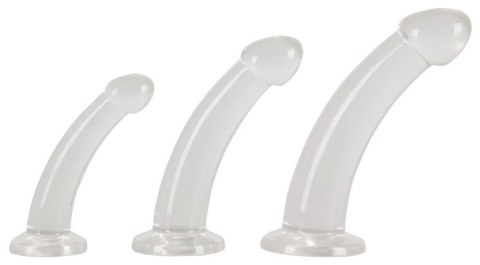 Zestaw trzech dildo gładkich giętkich silikonowych Zestaw trzech dildo gładkich giętkich silikonowych