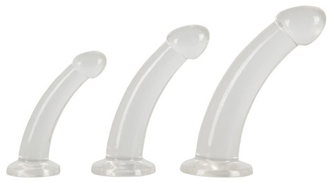 Zestaw trzech dildo gładkich giętkich silikonowych Zestaw trzech dildo gładkich giętkich silikonowych