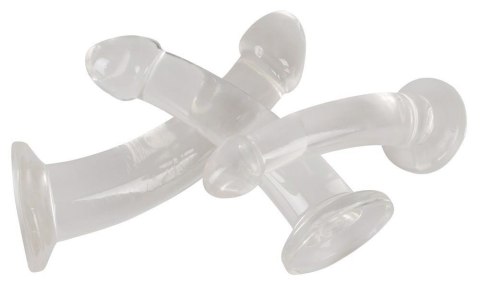 Zestaw trzech dildo gładkich giętkich silikonowych Zestaw trzech dildo gładkich giętkich silikonowych