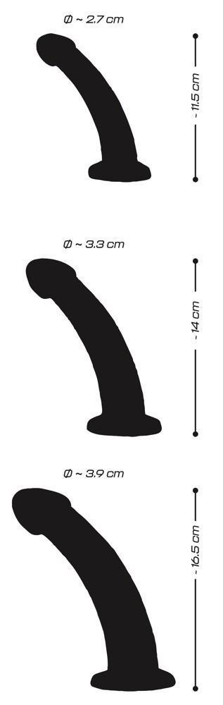 Zestaw trzech dildo gładkich giętkich silikonowych Zestaw trzech dildo gładkich giętkich silikonowych