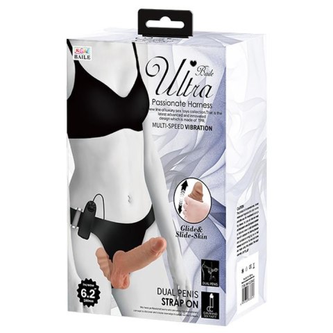 Podwójne dildo wibrator uprząż strapon sex 16cm Podwójne dildo wibrator uprząż strapon sex 16cm