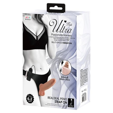 Strapon z wibracjami na paskach uprząż sex 16cm Strapon z wibracjami na paskach uprząż sex 16cm