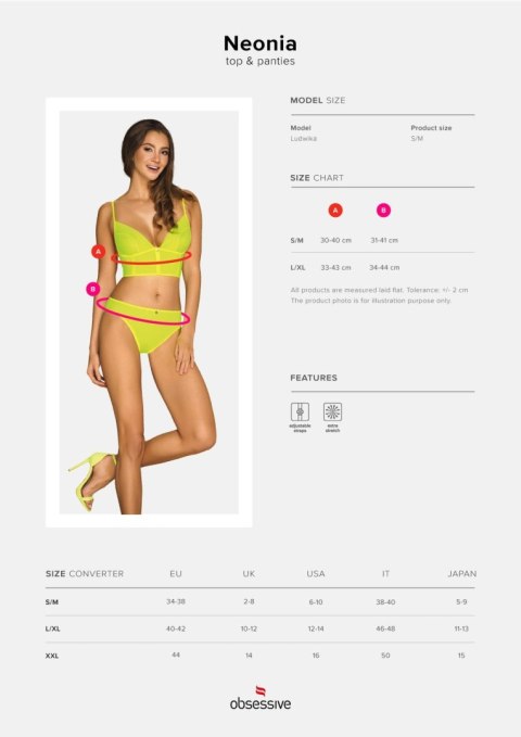 Komplet bielizny top figi - obsessive neonia s/m Komplet bielizny top figi - obsessive neonia s/m