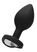 Czarny korek analny zatyczka plug z diamentem 8 cm Czarny korek analny zatyczka plug z diamentem 8 cm