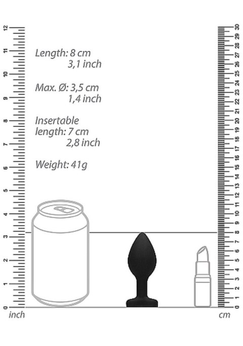 Czarny korek analny zatyczka plug z diamentem 8 cm Czarny korek analny zatyczka plug z diamentem 8 cm