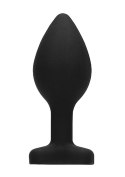 Czarny korek analny zatyczka plug z diamentem 8 cm Czarny korek analny zatyczka plug z diamentem 8 cm