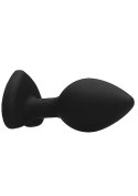 Czarny korek analny zatyczka plug z diamentem 8 cm Czarny korek analny zatyczka plug z diamentem 8 cm