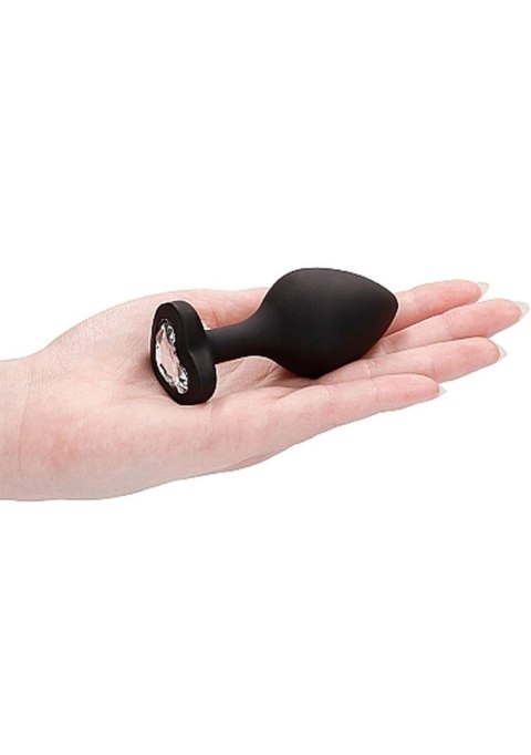 Czarny korek analny zatyczka plug z diamentem 8 cm Czarny korek analny zatyczka plug z diamentem 8 cm