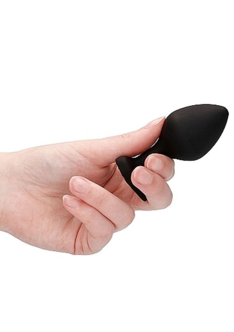 Czarny korek analny zatyczka plug z diamentem 8 cm Czarny korek analny zatyczka plug z diamentem 8 cm