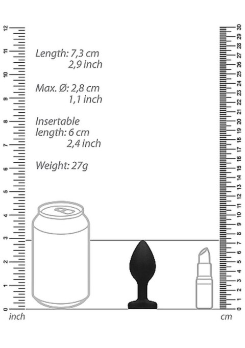 Gładki korek analny zatyczka plug czarny 7,5cm Gładki korek analny zatyczka plug czarny 7,5cm