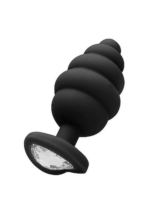 Prążkowany korek analny zatyczka plug czarny 7 cm Prążkowany korek analny zatyczka plug czarny 7 cm