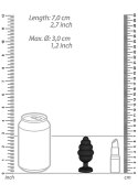 Prążkowany korek analny zatyczka plug czarny 7 cm Prążkowany korek analny zatyczka plug czarny 7 cm