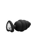Prążkowany korek analny zatyczka plug czarny 7 cm Prążkowany korek analny zatyczka plug czarny 7 cm