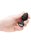 Prążkowany korek analny zatyczka plug czarny 7 cm Prążkowany korek analny zatyczka plug czarny 7 cm
