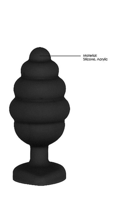 Prążkowany korek analny zatyczka plug czarny 7 cm Prążkowany korek analny zatyczka plug czarny 7 cm