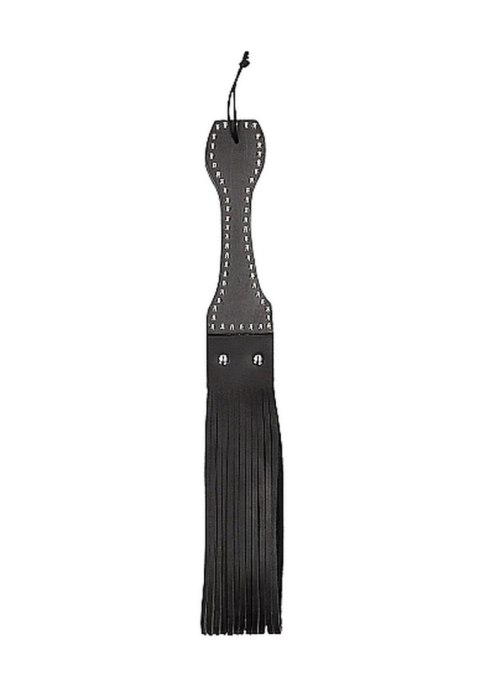 Wooden Handle Belt Whip Flogger Leather - Black Wooden Handle Belt Whip Flogger Leather - Black