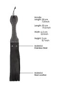 Wooden Handle Belt Whip Flogger Leather - Black Wooden Handle Belt Whip Flogger Leather - Black