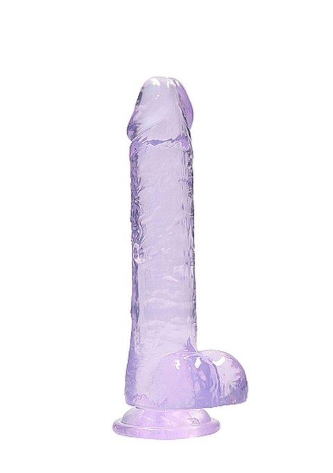 Duże fioletowe dildo z przyssawką i jądrami 21cm Duże fioletowe dildo z przyssawką i jądrami 21cm