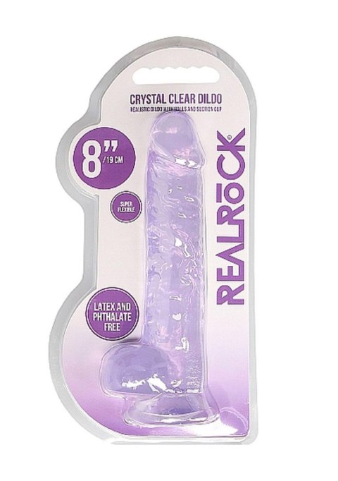 Duże fioletowe dildo z przyssawką i jądrami 21cm Duże fioletowe dildo z przyssawką i jądrami 21cm