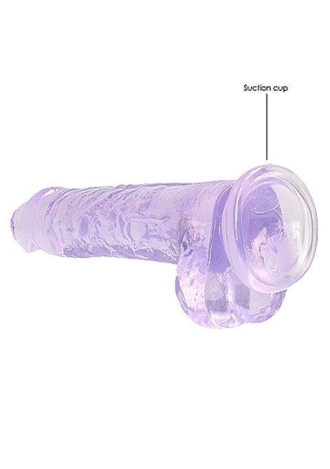 Duże fioletowe dildo z przyssawką i jądrami 21cm Duże fioletowe dildo z przyssawką i jądrami 21cm
