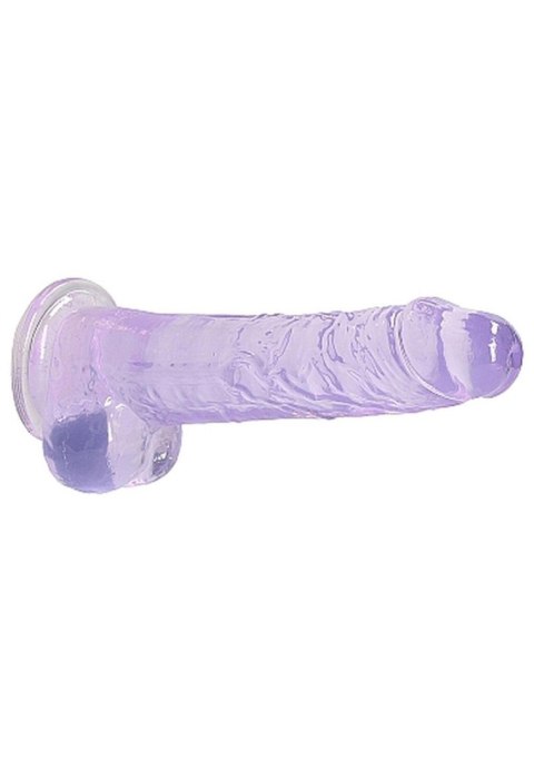 Duże fioletowe dildo z przyssawką i jądrami 21cm Duże fioletowe dildo z przyssawką i jądrami 21cm