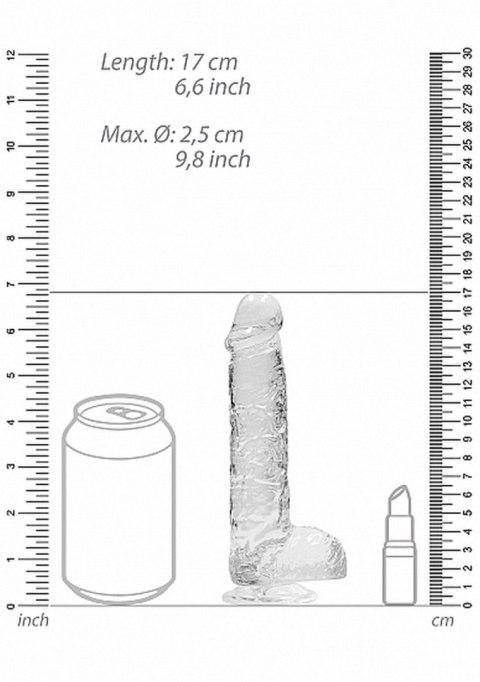 Mały przezroczysty penis dildo z przyssawką 17 cm Mały przezroczysty penis dildo z przyssawką 17 cm