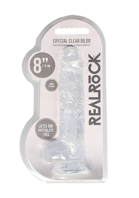 Przezroczyste dildo gumowe z prostym trzonem 21cm Przezroczyste dildo gumowe z prostym trzonem 21cm